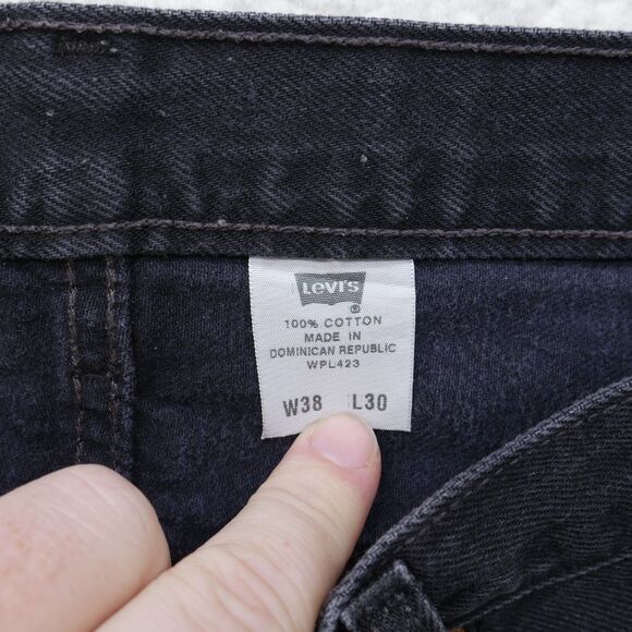 Vtg Levi's 501-0660 Jeans Mens 36x30 Y2K 2000s Black Button Fly Straight Leg - Picture 5 of 16